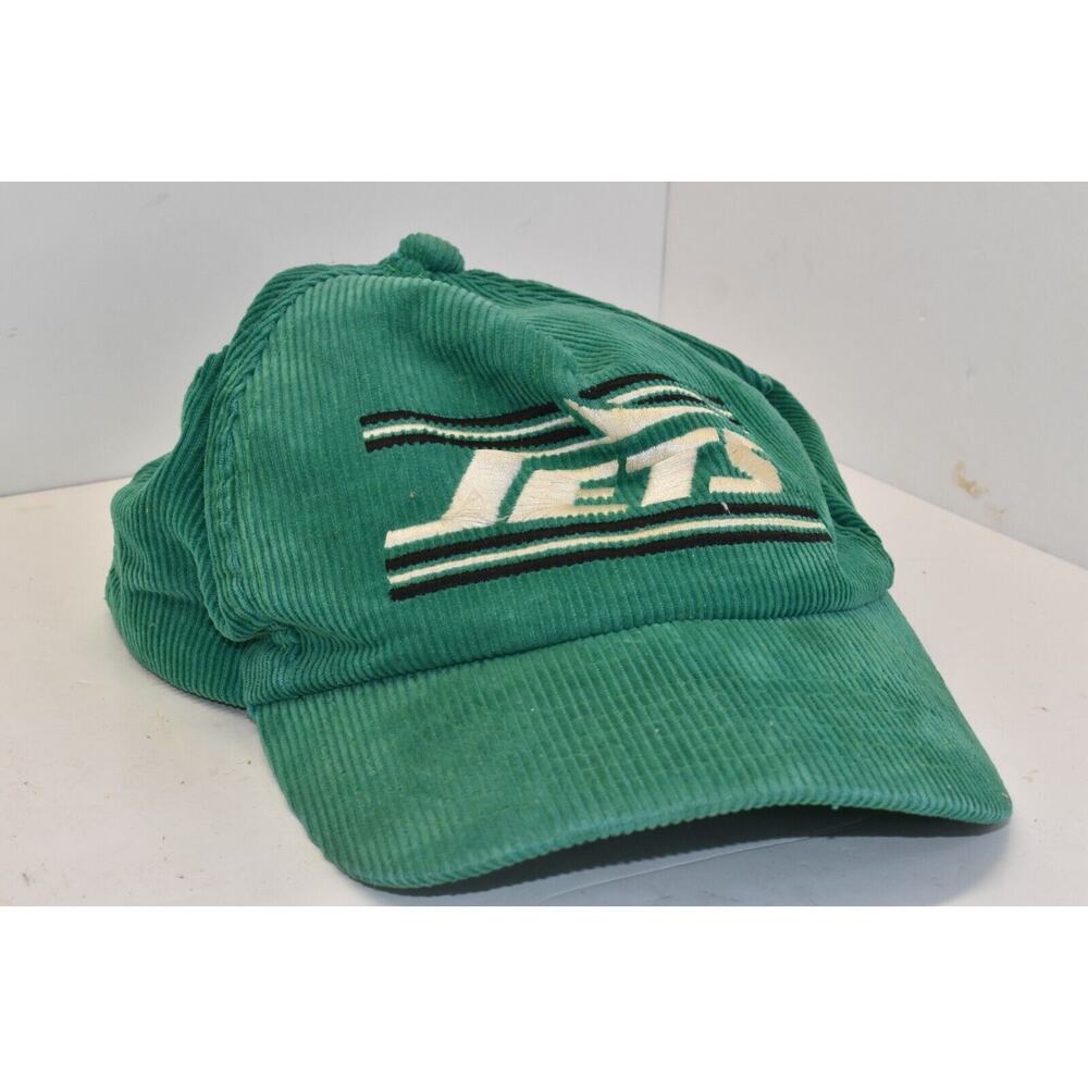 Vintage Jets Corduroy Snapback Hat Drew Pearson NFL Football Adjustable Green